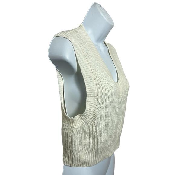 Divided H&M Ribbed Sweater Vest Sz Small Double Knit Sleeveless V-Neck Rib Knit - Picture 3 of 5